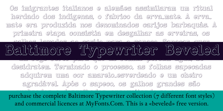 Baltimore Typewriter Beveled font