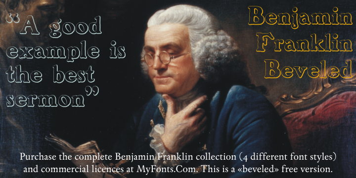 Benjamin Franklin Beveled font