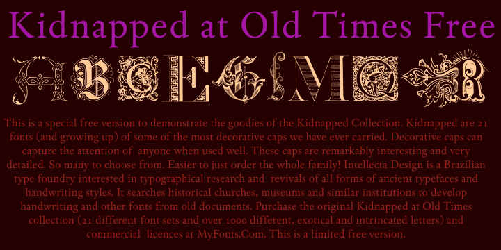 Kidnapped at Old Times font