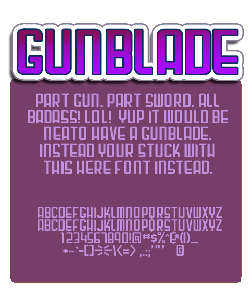 Gunblade font