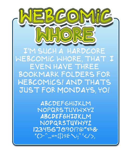 Webcomic Whore font