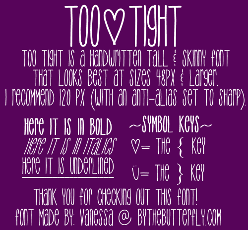 Too{Tight font