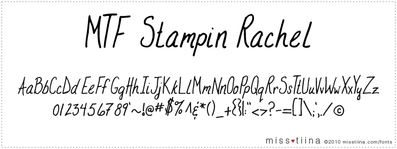 MTF Stampin Rachel font