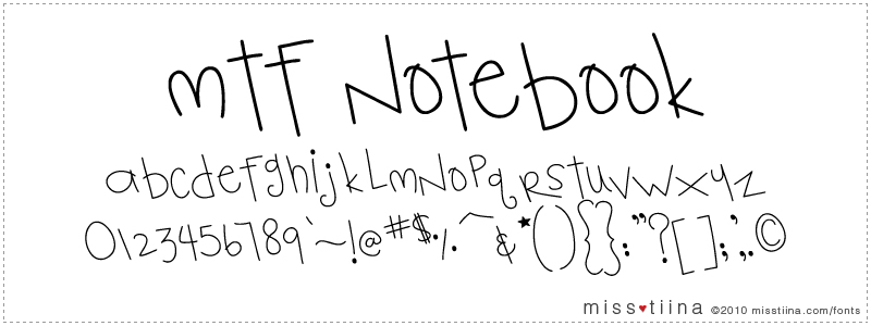 MTF Notebook font
