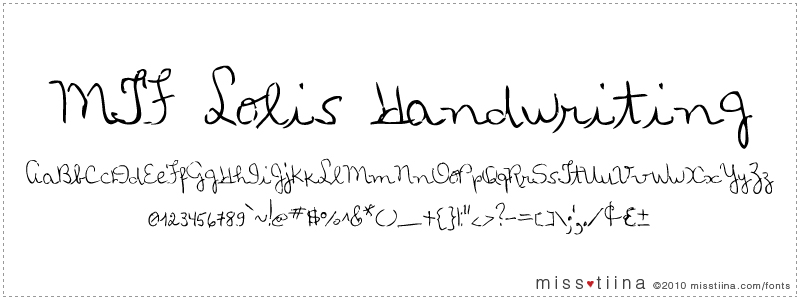 MTF Loli’s Handwriting font