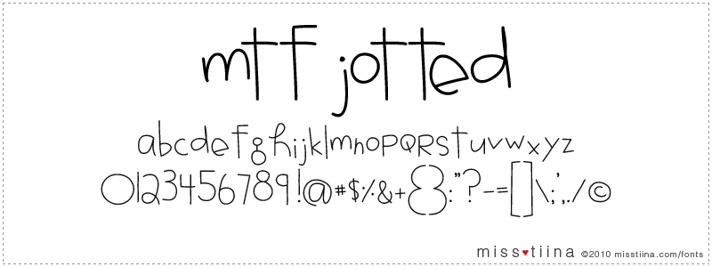 MTF Jotted font