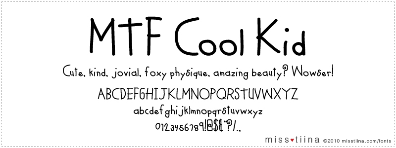 MTF Cool Kid Fat font