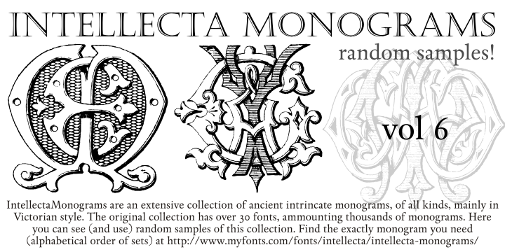 Intellecta Monograms Random Samples Six font