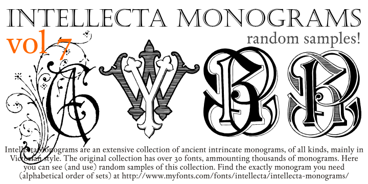 Intellecta Monograms Random Samples Seven font