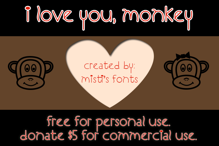 I Love You Monkey font