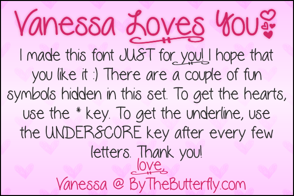 Vanessa Loves You font