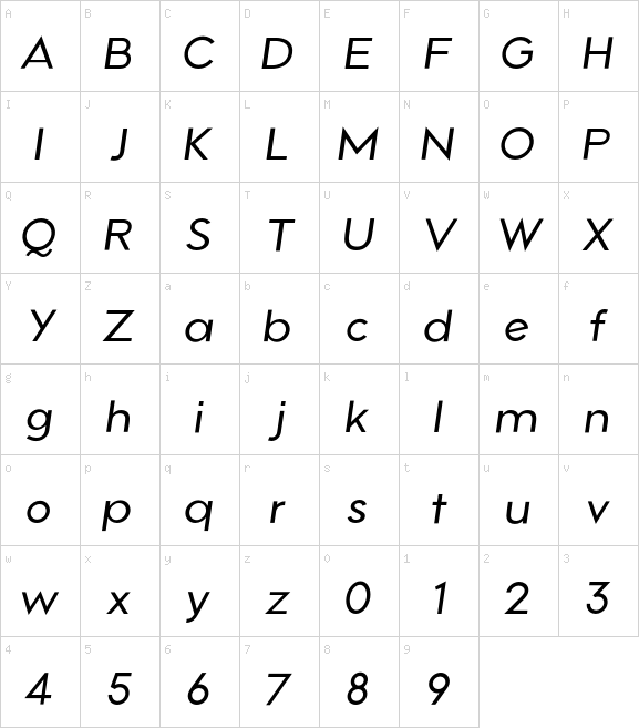 Atami LightOblique font