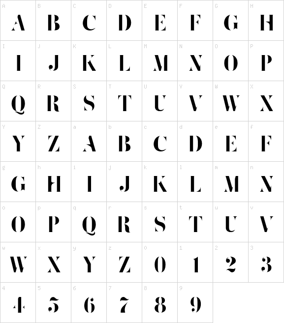 ZefaniStencil Regular font