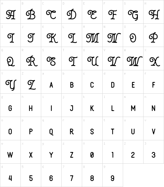 ThourenzInked QZVK0 font