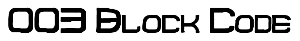 003 Block Code font