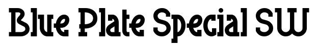 Blue Plate Special SW font