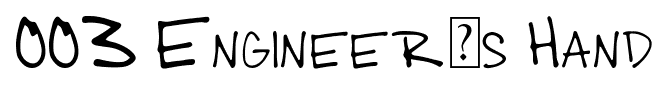 003 Engineer’s Hand font