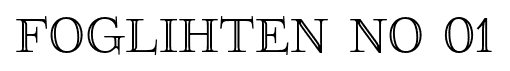 Foglihten No 01 font