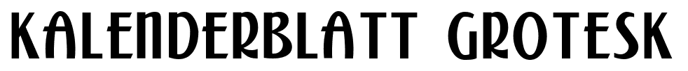 Kalenderblatt Grotesk font