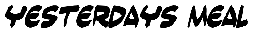 Yesterdays Meal font