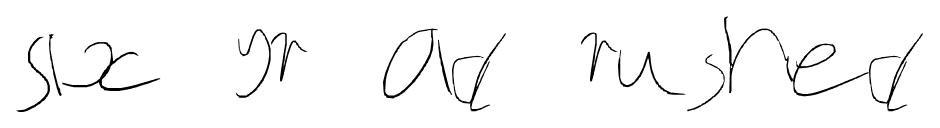 Six yr old rushed font