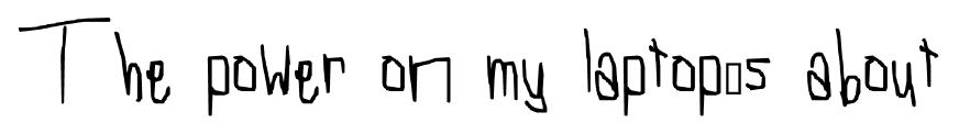 The power on my laptop’s about font
