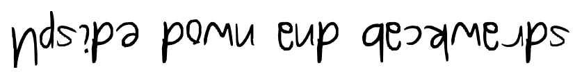 Upside down and backwards font