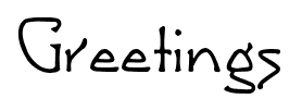 Greetings font