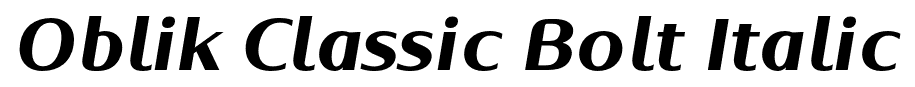 Oblik Classic Bolt Italic font