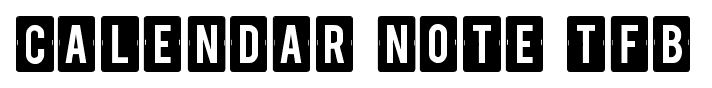 Calendar Note TFB font