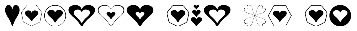 hearts for 3d fx font