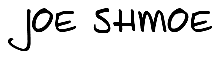 Joe Shmoe font