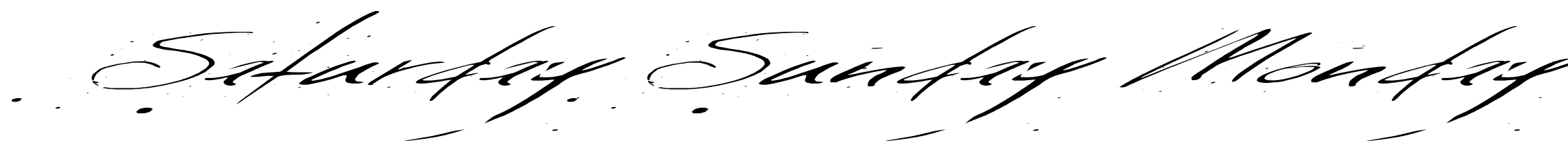 Saturday Sunday Monday font