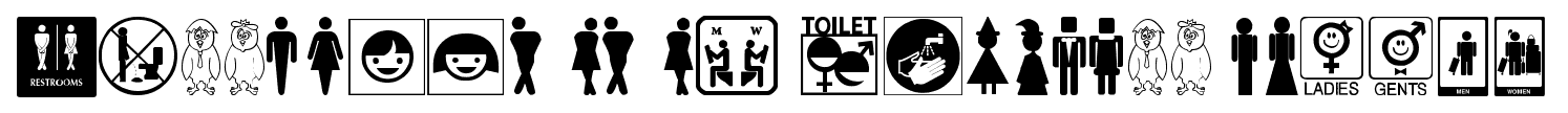 Restroom Signs TFB font