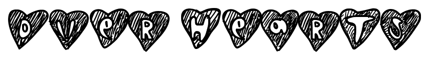 Over hearts font