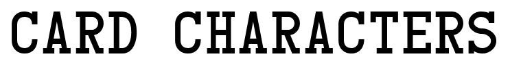 Card Characters font