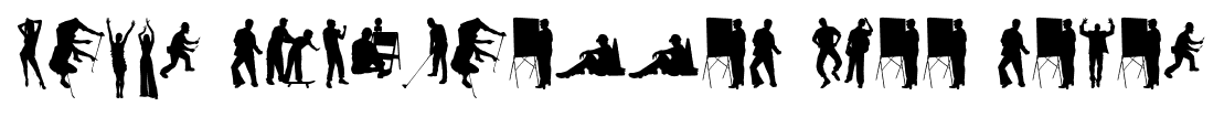 Human silhouettes free seven font