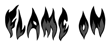 Flame on font