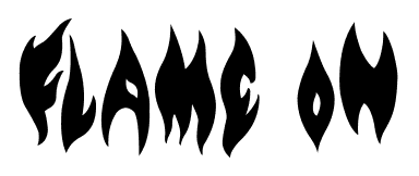 Flame on font