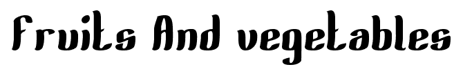 Fruits And vegetables font