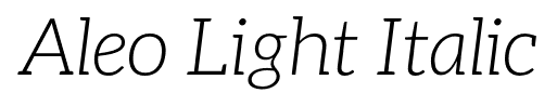 Aleo Light Italic font