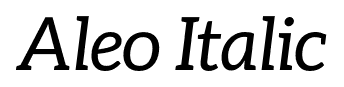 Aleo Italic font
