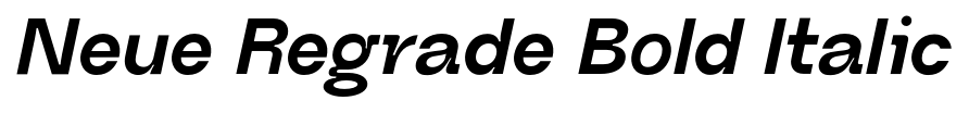 Neue Regrade Bold Italic font