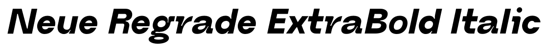 Neue Regrade ExtraBold Italic font