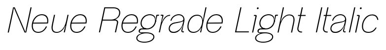 Neue Regrade Light Italic font