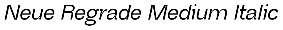 Neue Regrade Medium Italic font