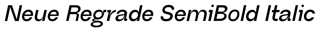 Neue Regrade SemiBold Italic font