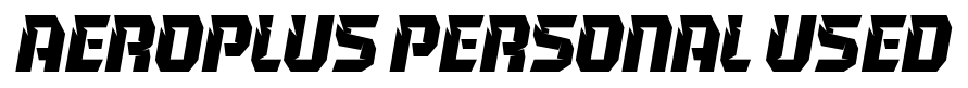 Aeroplus Personal Used font