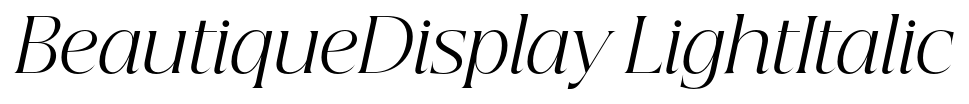 BeautiqueDisplay LightItalic font