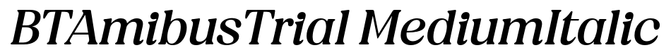 BTAmibusTrial MediumItalic font